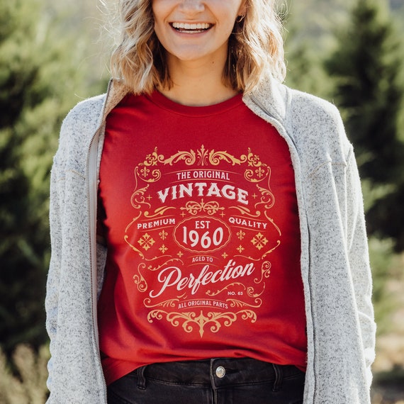 Vintage 1960 T-Shirt Original Parts Men Women - Birthday Vintage 1960 T-Shirt Original Parts Men Women - Birthday