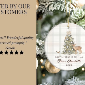 First Christmas Baby Ornament Personalized Boy Keepsake Custom Ceramic Gift Family Memory Holiday Decoration Baby Shower Present Grandson Celebration New Parents Gift Premium Quality Construction Beautiful Tree Ornament Nursery Keepsake