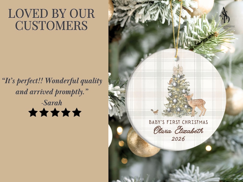 First Christmas Baby Ornament Personalized Boy Keepsake Custom Ceramic Gift Family Memory Holiday Decoration Baby Shower Present Grandson Celebration New Parents Gift Premium Quality Construction Beautiful Tree Ornament Nursery Keepsake