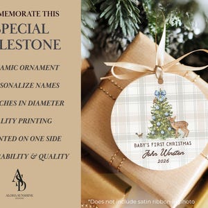 Baby Boy Ornament Personalized Ceramic Keepsake Gift New Baby Boy Christmas Newborn Boy Xmas Gift Baby Shower Grandson Present First 1st image 6