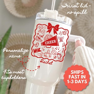 Custom Cheer Tumbler, Personalized Cheerleading Tumbler, Cheer Team Tumbler, Cheerleader Water Bottles, Cheer Team Gift, Cheer Gift for Team