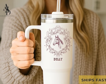 Tumbler Horse Mugs Personalized, Horse Lover Tumbler, Horse Water Bottles, Personalized Horse Tumbler, Custom Horse Lover Gift Women