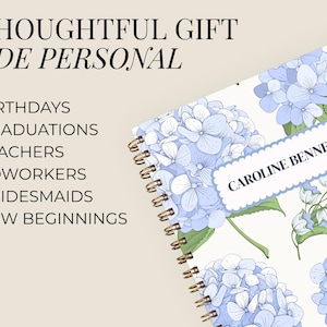 Personalized Small Business Owner Gift Hydrangea Planner Hardcover Spiral Notebook Undated Weekly Monthly Organizer Woman Desk Agenda Bild 11
