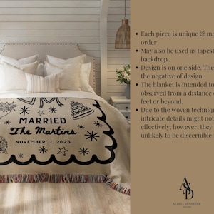 wedding blanket with dog or cat drawing, pet picture blanket