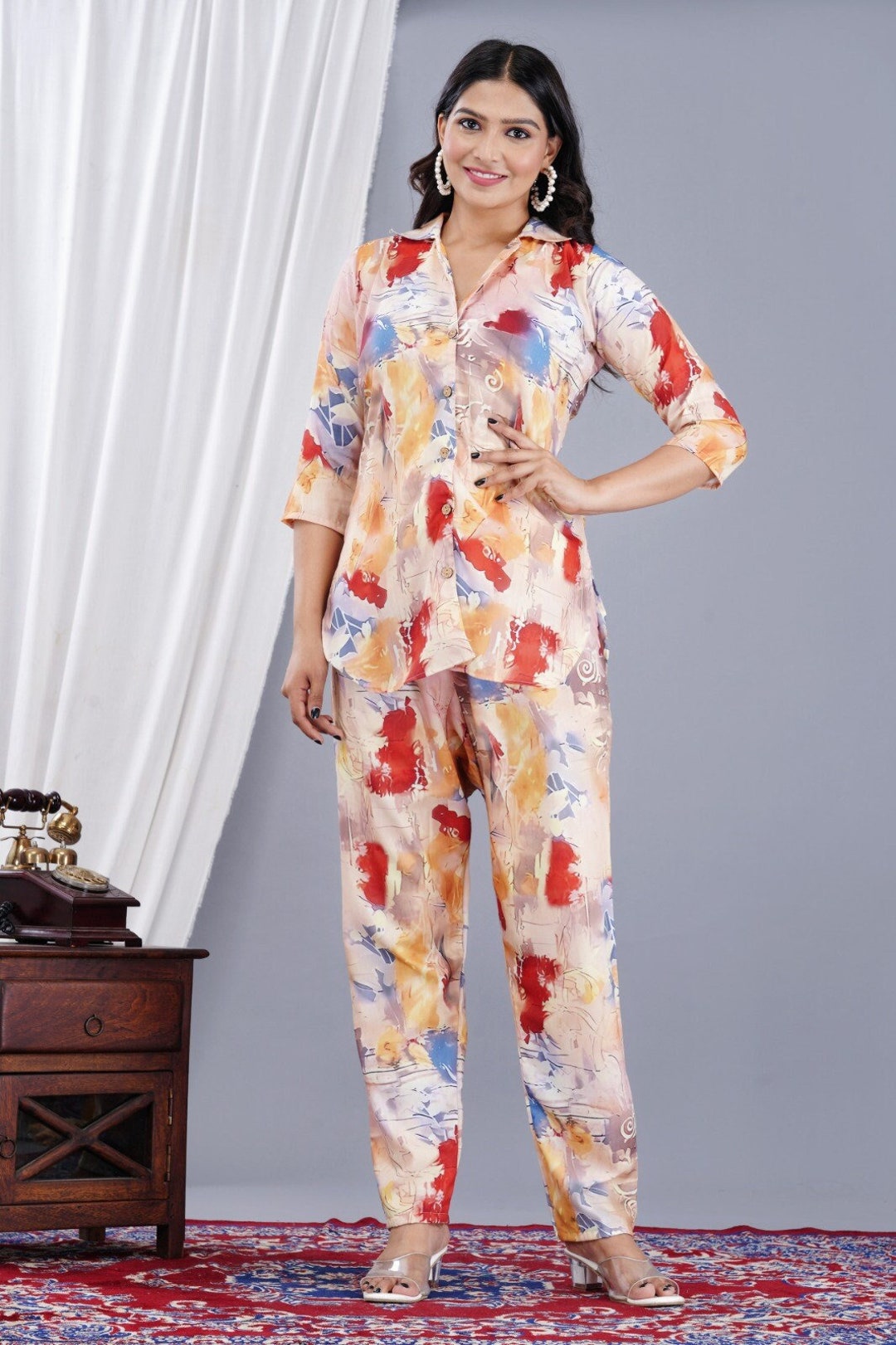 Floral Casual Coord Sets for Women Casual Indian Wear Etsy