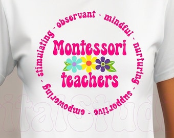Montessori SVG Lehrer Geschenk | Lehrer Wertschätzung Digitaler Download | Klassenzimmer Dekor