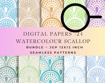 Jakobsmuschel Pastelle Aquarell Musterdesign zum Basteln & Designen