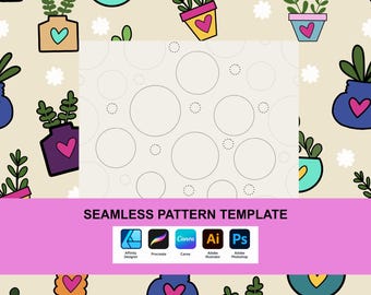 Modelo de padrão contínuo para iniciantes | Ferramenta de alinhamento para Procreate, Affinity e Canva (Download digital)