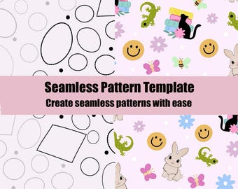 Seamless Pattern Placement Template for Procreate, Canva, Affinity (3600px PNG)