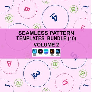 Seamless Pattern Template Bundle for Procreate, Canva & Affinity | 10 Surface Design Guides | Seamless Grid Layouts | Commercial Use
