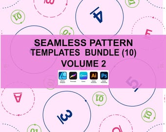 Pacote de modelos de design de padrões sem emenda para Procreate, Canva e Affinity - Kit de ferramentas para download digital para iniciantes