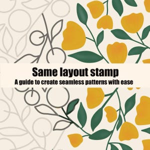 Procreate seamless guide stamp | Pattern Making Template Stamp Brush | Beginner Surface Layout Brush tool