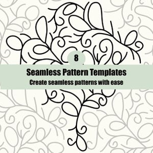 Seamless Pattern Templates | 8 hand drawn seamless bundle for procreate pattern maker| background layout png for digital download