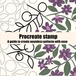 Procreate seamless guide stamp | Pattern Making Template Stamp Brush | Beginner Surface Layout Brush tool