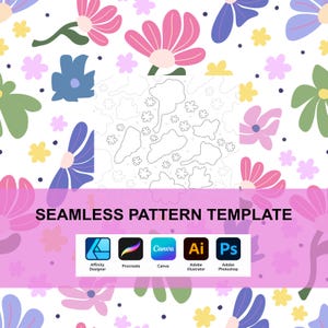 Modèle de placement de motifs sans raccord pour Procreate, Canva et Affinity | Grille de superposition PNG 3600 px