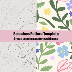 Seamless Pattern Template wildflowers Placement Guide (Procreate, Canva, Affinity PS)