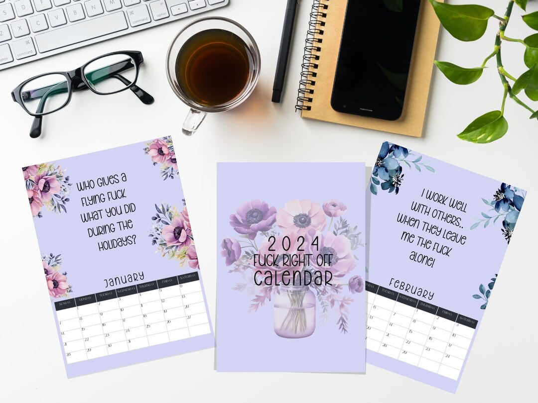 2024 Calendar Printable 2024 Swear Calendar 2024 Pdf Etsy UK