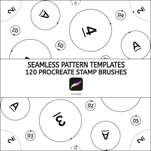 Seamless Pattern Templates | 120 Procreate Brush Stamp Set | Seamless background for digital download