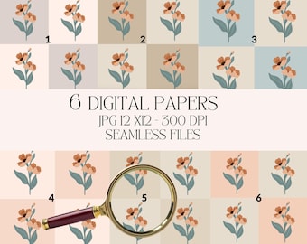 Aquarell botanische Nahtlose digitale Papier Muster (digitaler Download)