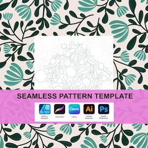 Seamless Pattern Template Guide for Procreate, Canva, Affinity & Adobe | Instant Digital Download