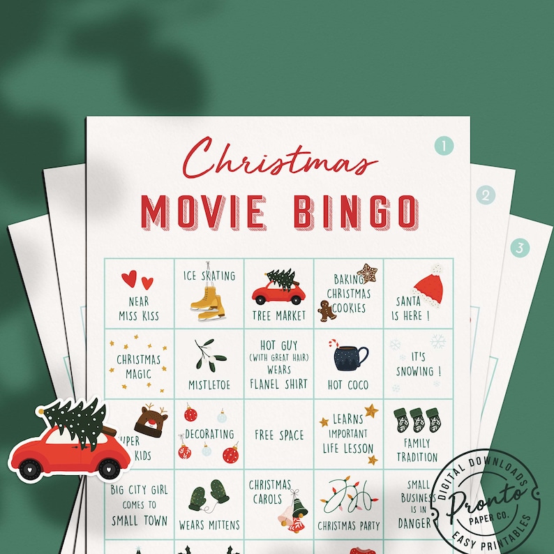Hallmark Christmas Movie Bingo Cards Instant Download Printable Game