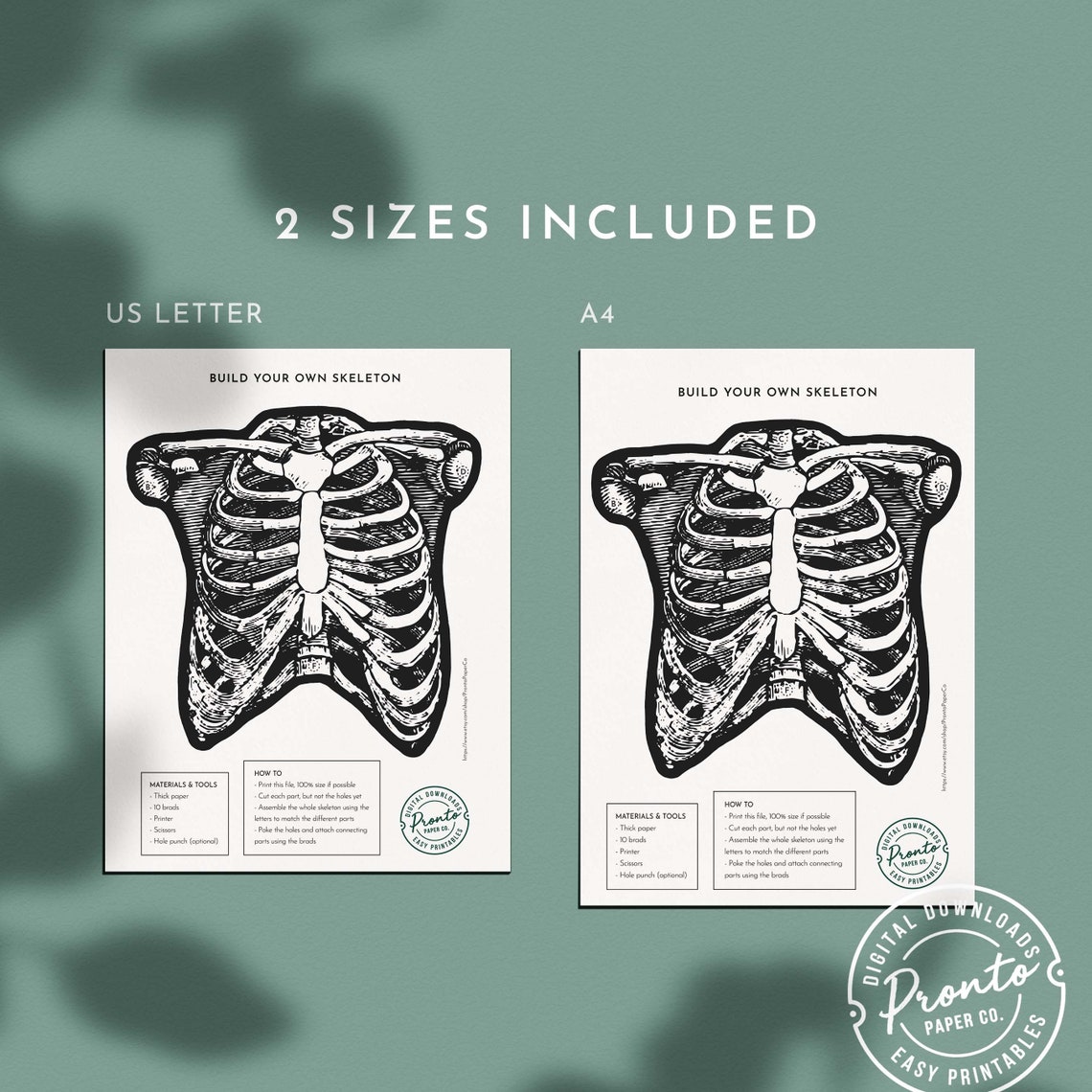 Printable Skeleton Vintage Halloween Digital Download Easy - Etsy