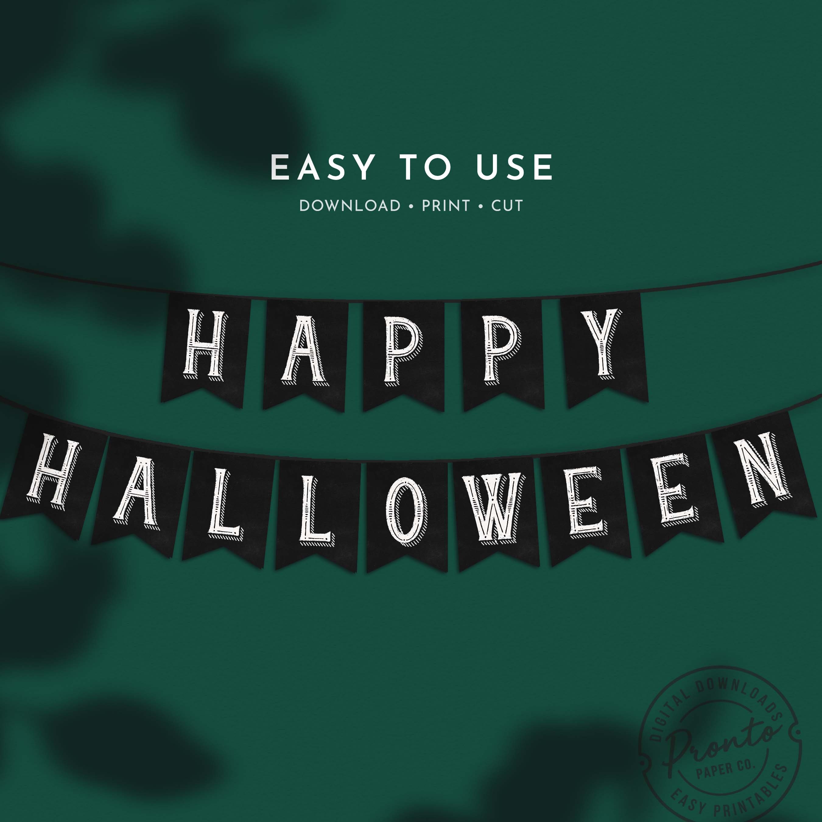 Printable Halloween Banner Instant Download US Letter and A4 Pdf File ...