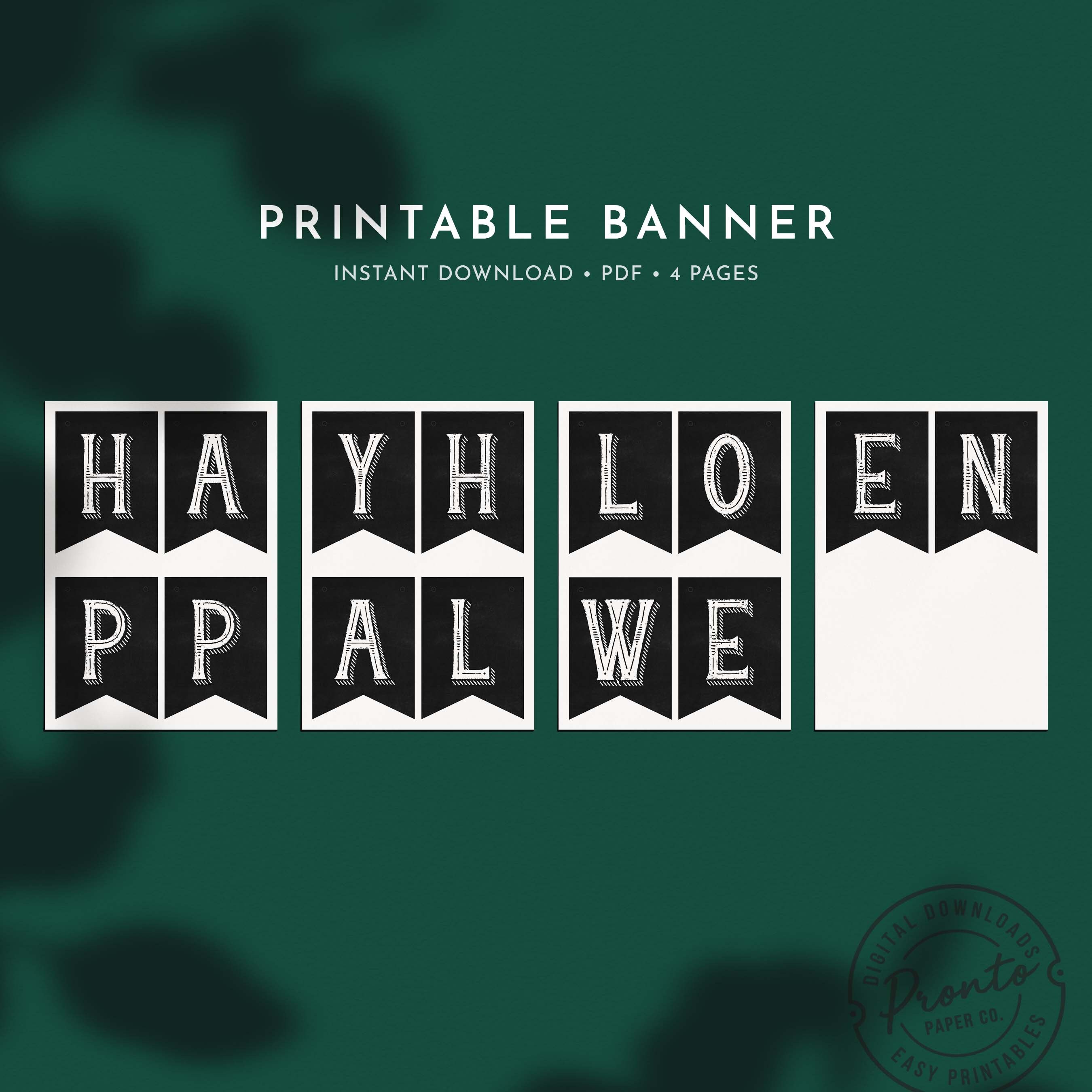 Printable Halloween Banner Instant Download US Letter and A4 Pdf File ...