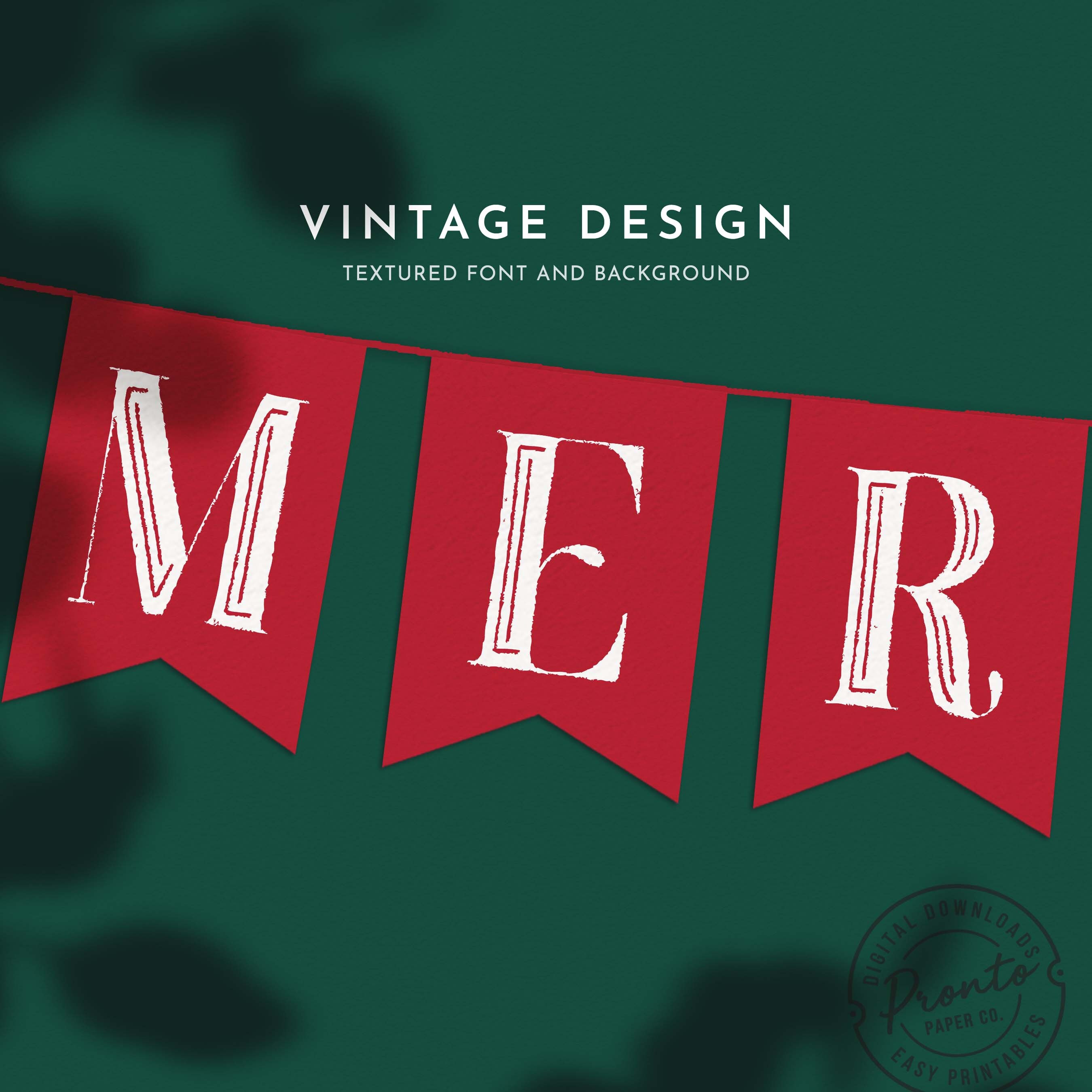 Printable Christmas Garland Instant Download US Letter and A4 Pdf File