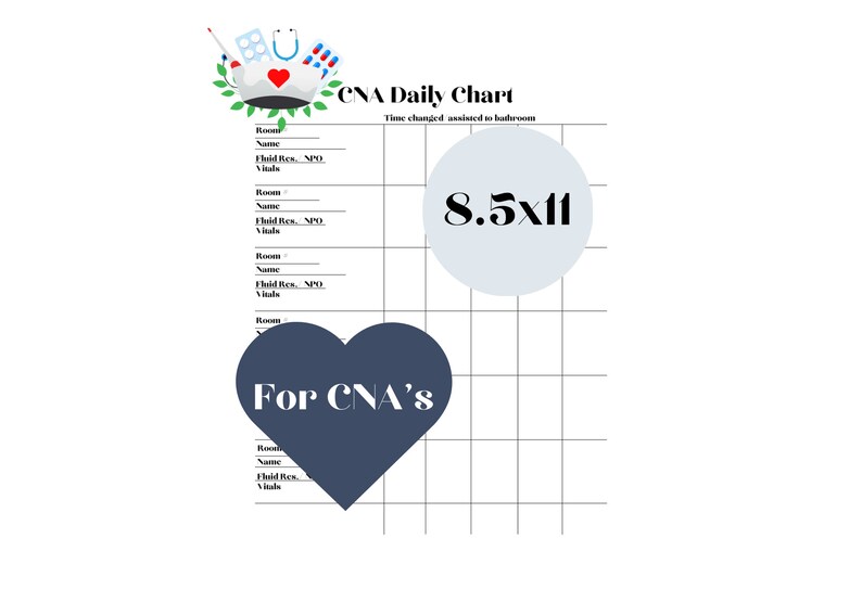 CNA Daily Report Sheet Etsy Cna daily report sheet etsy