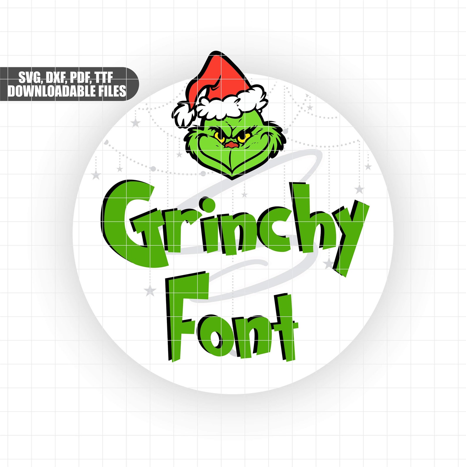 Grinchy Font , Letters, Personalize ,svg, Dxf, Tff &amp; Pdf File, Instant ...