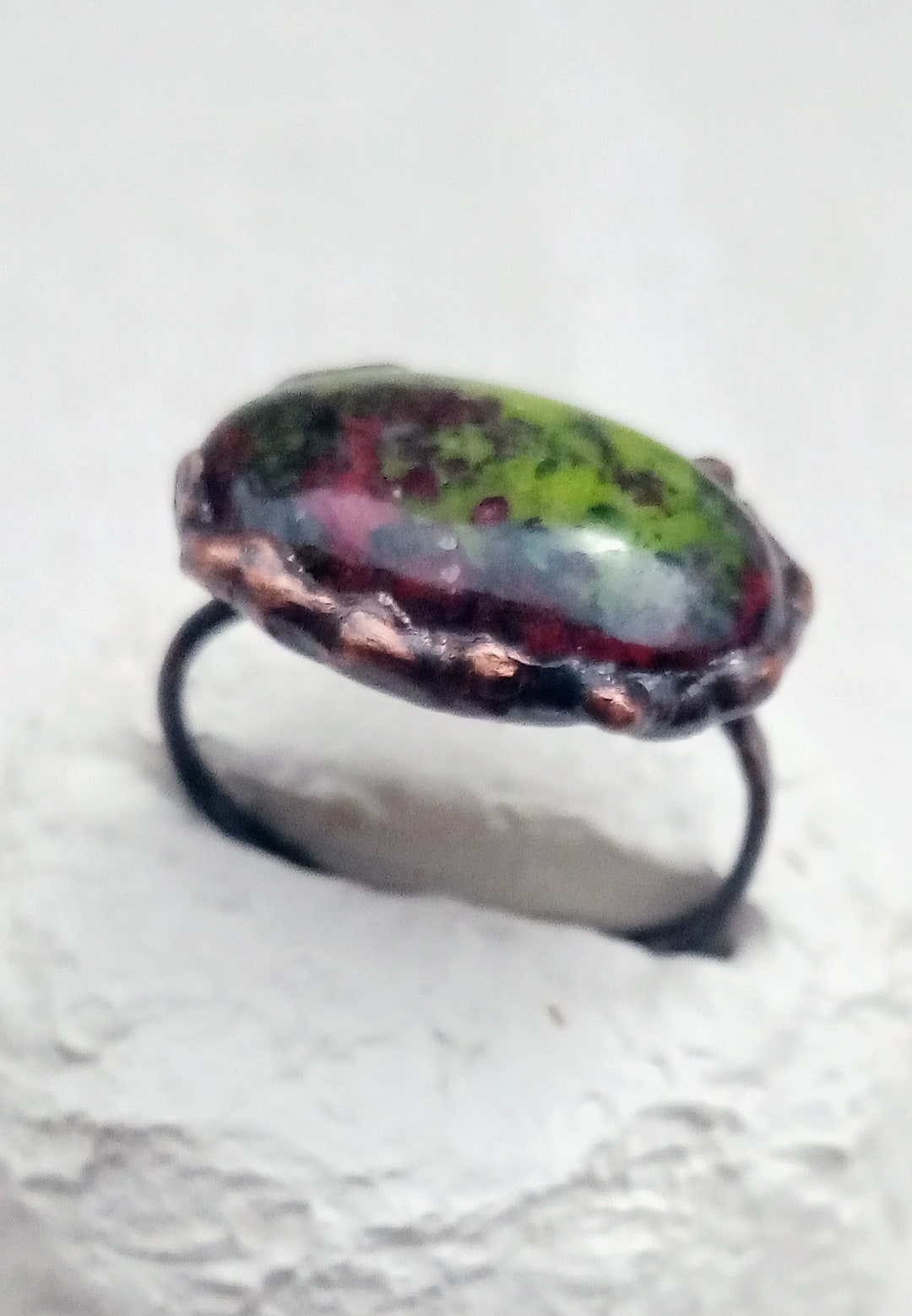 Electroformed Copper Ring Fusing Glass Etsy
