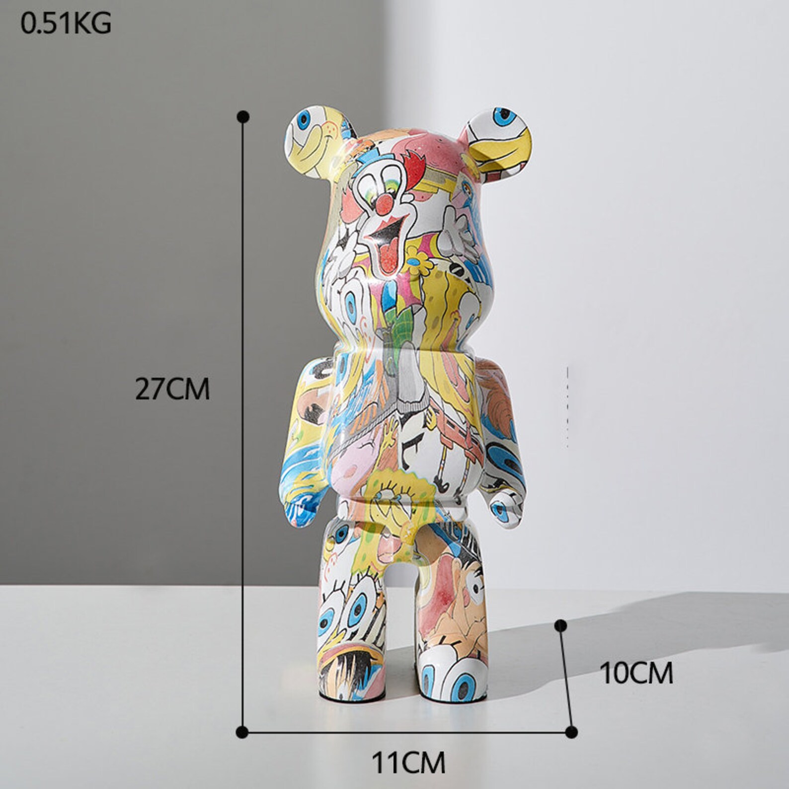 Bearbrick Paint Splatter Ornament Bear Sculpture for Home Decoration Etsy