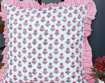 Boho Outdoor Kissenbezug mit Rüschen, 40 x 40 - 26 x 26 Zoll Sofa Dekor Kissenbezug, Wohnkultur Dekokissen SHams, Bettwäsche Kissenbezug