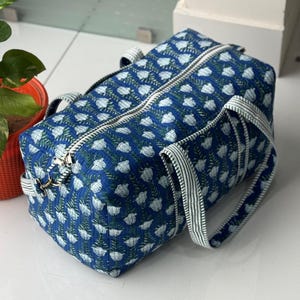 Quilted Duffle Bag/Cotton Storage Bag/Changing Bag/Floral Overnight Bags/Vintage Shoulder Tote Bag/Indian Type Hand Luggage Bag/Hospital Bag