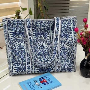 Alltägliche Verwendung Einkaufstasche Baumwolle Umhängetasche Gesteppte indische Jhola Tasche Floral Markt / Einkaufstasche Handgefertigte Tragetasche für Geschenk Damenhandtasche