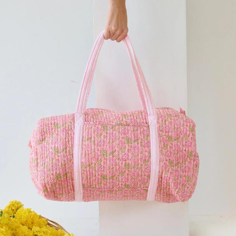 FloraVibe Multi-Layered Floral Print Nylon Shoulder Bag -