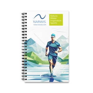 Spiral Journal NARWIS Nature Inspired Sports Notebook, motywacyjny dziennik pisarski, prezent dla sportowców, trackery fitness, przygoda