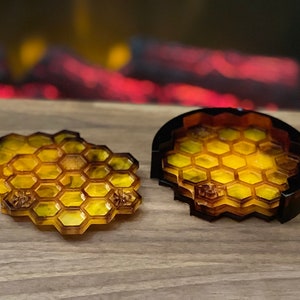 Handmade Honeycomb Coaster Set |  HONEY Yellow