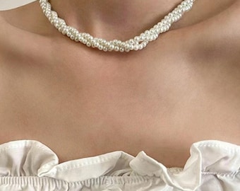 Bridal Pearl Choker Necklace, Luxury Pearl Choker, Pearl Choker for Wedding, Victorian choker, Torques African Necklace, Wedding Jewelry