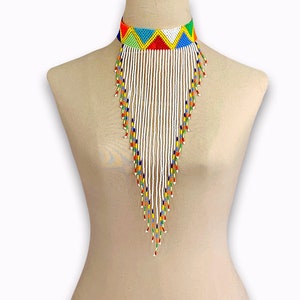 African Maasai Handmade Beaded Choker Necklace |Chunky|Ethnic|Tribal |Gold&Black Necklace |Unique |African Woman Necklace |One Size Fits All