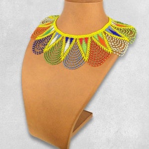 African Maasai Handmade Beaded Choker Necklace |Chunky|Ethnic|Tribal |Gold&Black Necklace |Unique |African Woman Necklace |One Size Fits All