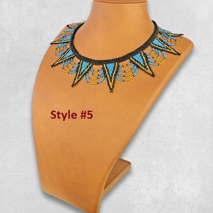 African Maasai Handmade Beaded Choker Necklace |Chunky|Ethnic|Tribal |Gold&Black Necklace |Unique |African Woman Necklace |One Size Fits All