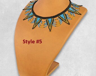 African Maasai Handmade Beaded Choker Necklace |Chunky|Ethnic|Tribal |Gold&Black Necklace |Unique |African Woman Necklace |One Size Fits All