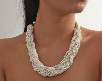 Bridal Pearl Choker Necklace, Luxury Pearl Choker, Pearl Choker for Wedding, Victorian choker, Torques African Necklace, Wedding Jewelry
