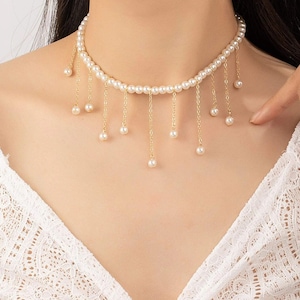 Bridal Pearl Choker Necklace, Luxury Pearl Choker, Pearl Choker for Wedding, Victorian choker, Torques African Necklace, Wedding Jewelry