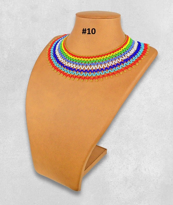 Zulu Necklace African Maasai Handmade Beaded Choker Necklace |chunky ...