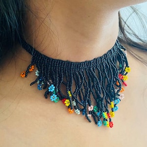 Mexican Chaquira Beads Necklace,Huichol Art, Beaded necklace, Mexican Jewelry, FolkMexican Necklace,huichol Jewelry,Wedding Gift for Her