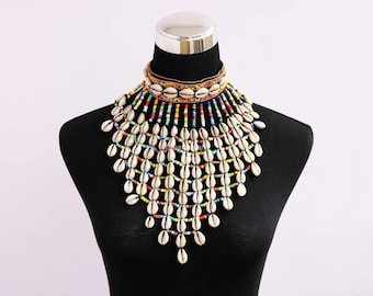African Maasai Handmade Beaded Choker Necklace |Chunky|Ethnic|Tribal |Multi color Necklace |Unique |African Woman Necklace |OneSize Fits All
