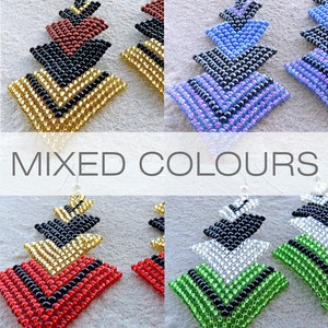 Fringe earrings, Seed bead earrings, Bohemian earrings, Bead fringe earrings,beads earrings, Long earrings,Gift for women, Handmade earrings